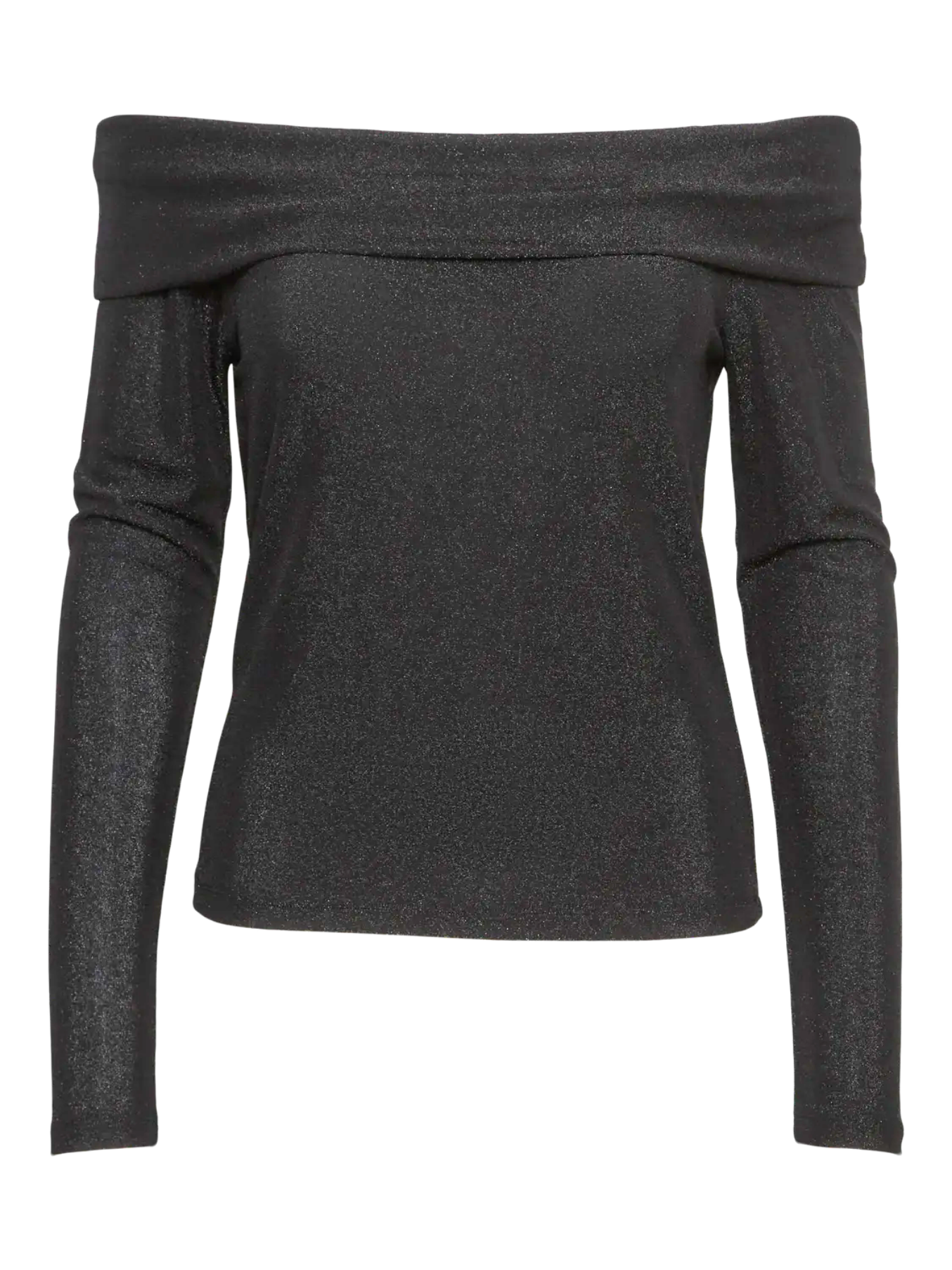 Dynasty Black/Silver Glitter Bardot Top