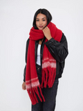 Red/White Oversized Super Soft Blanket Scarf