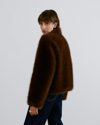 Chocolate Monroe Faux Fur Jacket