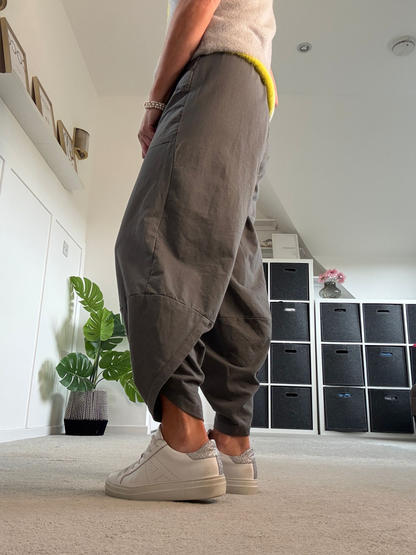 Khaki Leopard Slim Barrel Cargo Joggers