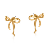 Gold Paloma Bow Matte Earrings