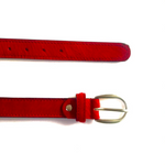 Red Pony Skin Leather Belt