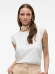 Emily Snow White Broderie Anglaise Cap Sleeve Top