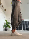 White Slim Barrel Cargo Joggers