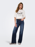 Madison Dark Blue High Waist Wide Leg Jeans