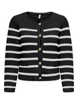 Laura Black/Cream Breton Stripe Cardigan