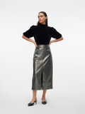 Camilla Gunmetal PU High Waist Pencil Skirt