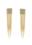 Gold Diamanté Fringe Earrings
