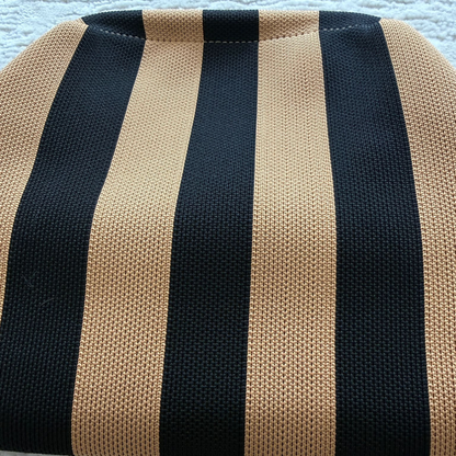 Orange/Pink Woven Stripe Soft Pouch Clutch Bag