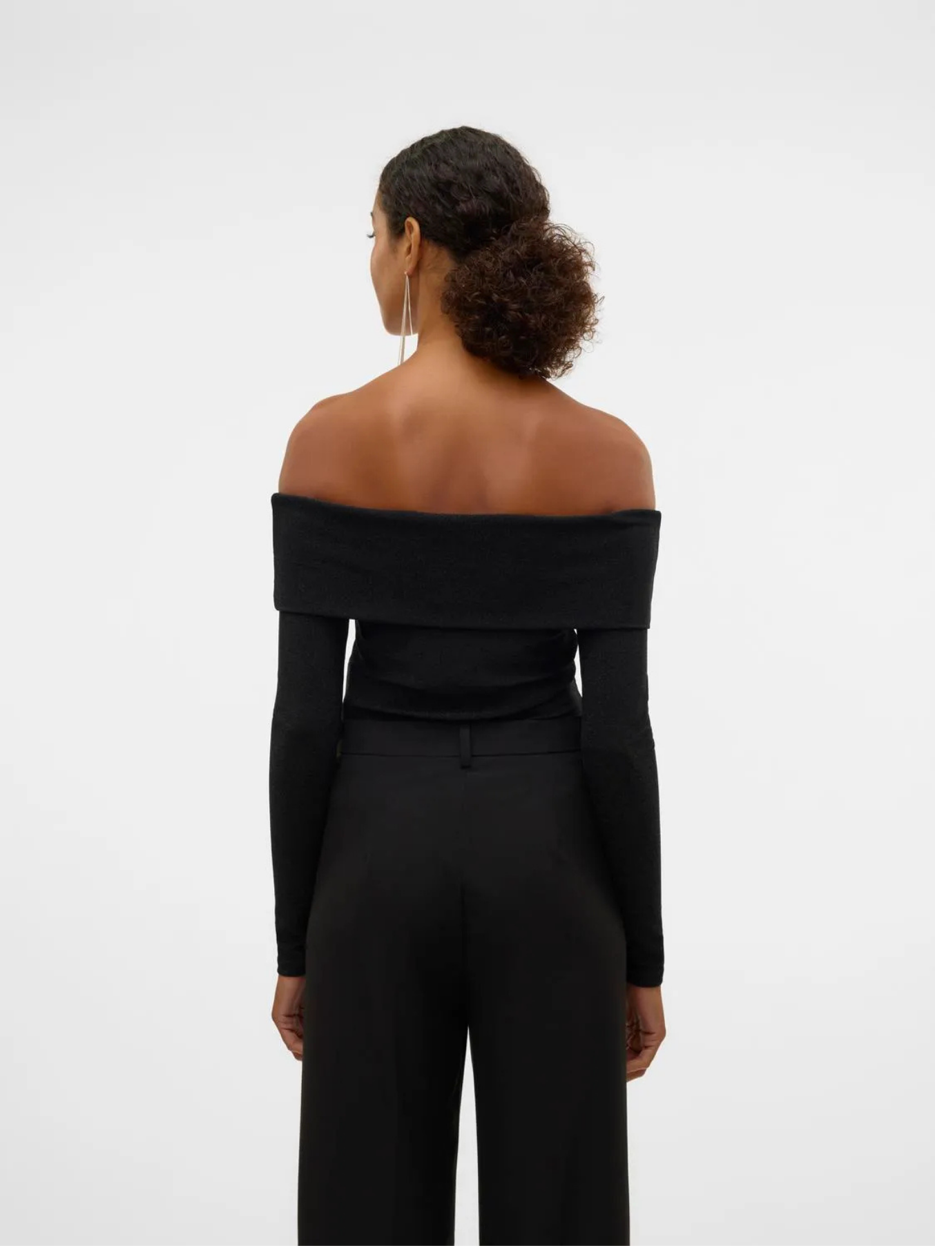 Dynasty Black/Silver Glitter Bardot Top