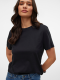 Black Paulina Basic Cotton T Shirt