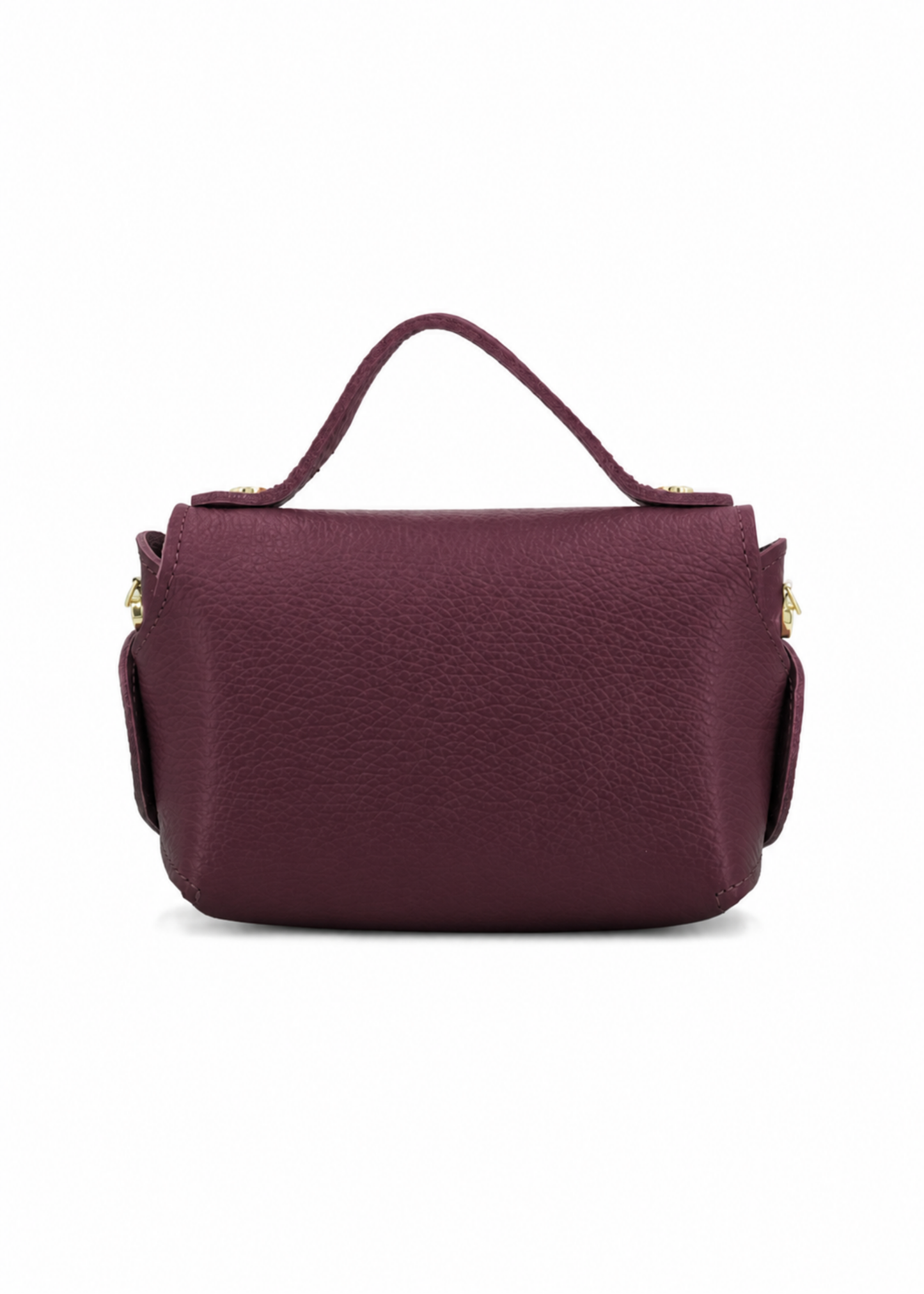Red Bamboo Twist Lock Leather Mini Bag