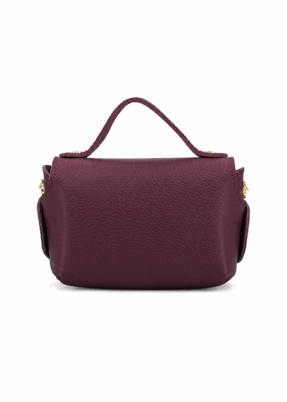 Red Bamboo Twist Lock Leather Mini Bag