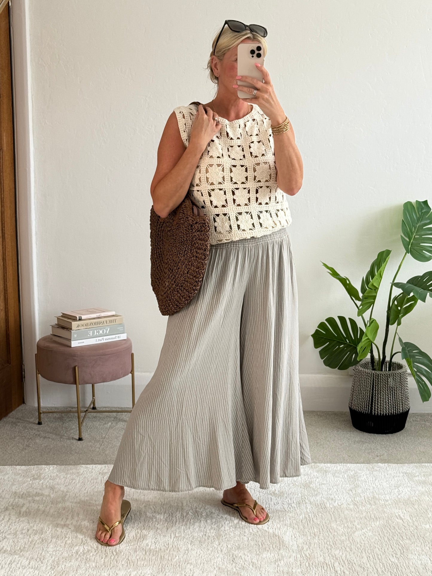 Mocha Stripe Palazzo Culottes