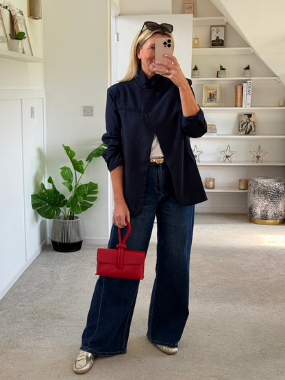 NEW Navy Single Button Plain Blazer