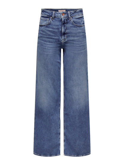 Madison Medium Blue High Waist Wide Leg Jeans