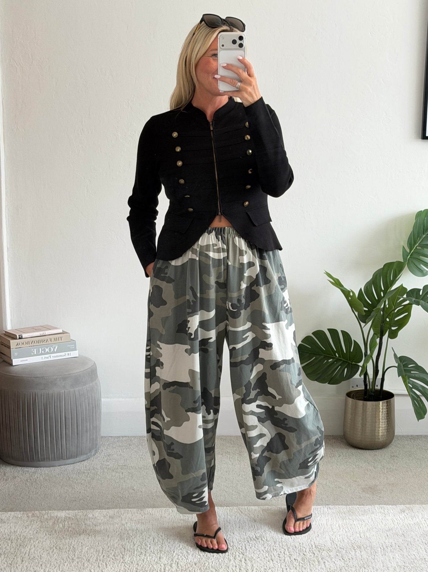 Camouflage Print Cocoon Trousers