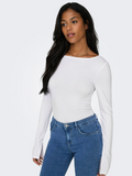 Felina White Boat Neck Top