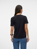 Black Paulina Basic Cotton T Shirt