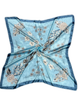 Cream Multi-Floral Pattern Silk Touch Square Scarf