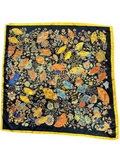 Navy Butterfly Pattern Silk Touch Square Scarf