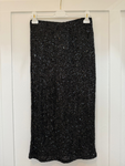 Italian Black Sequin Pencil Skirt