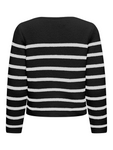 Laura Cream/Black Breton Stripe Cardigan