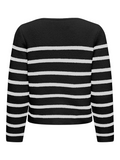 Laura Black/Cream Breton Stripe Cardigan