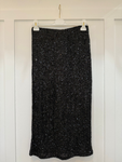 Italian Black Sequin Pencil Skirt