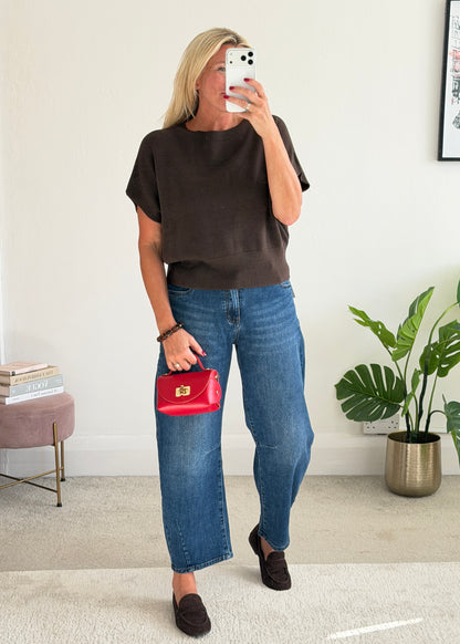 Chocolate S/Sleeve Batwing Jumper