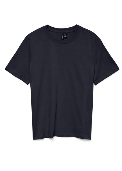 Black Paulina Basic Cotton T Shirt