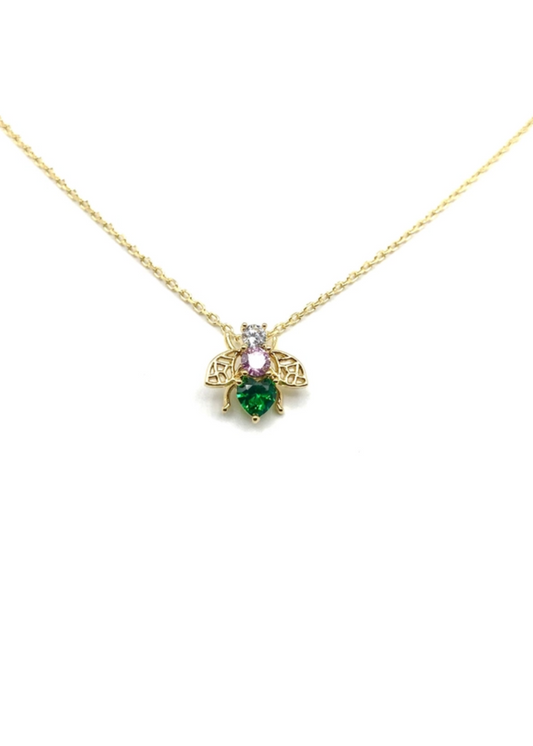 Nouveau Bejewelled Bee Necklace