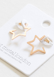 Gold Small Flat Star Earrings