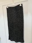 Italian Black Sequin Pencil Skirt