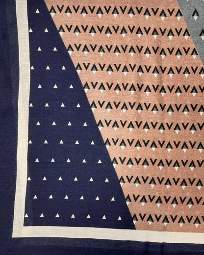 Mocca V Print Pattern Scarf