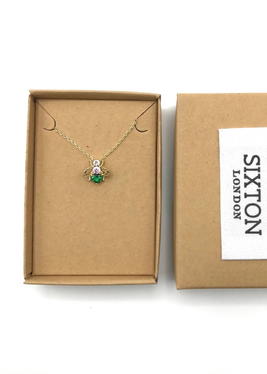 Nouveau Bejewelled Bee Necklace