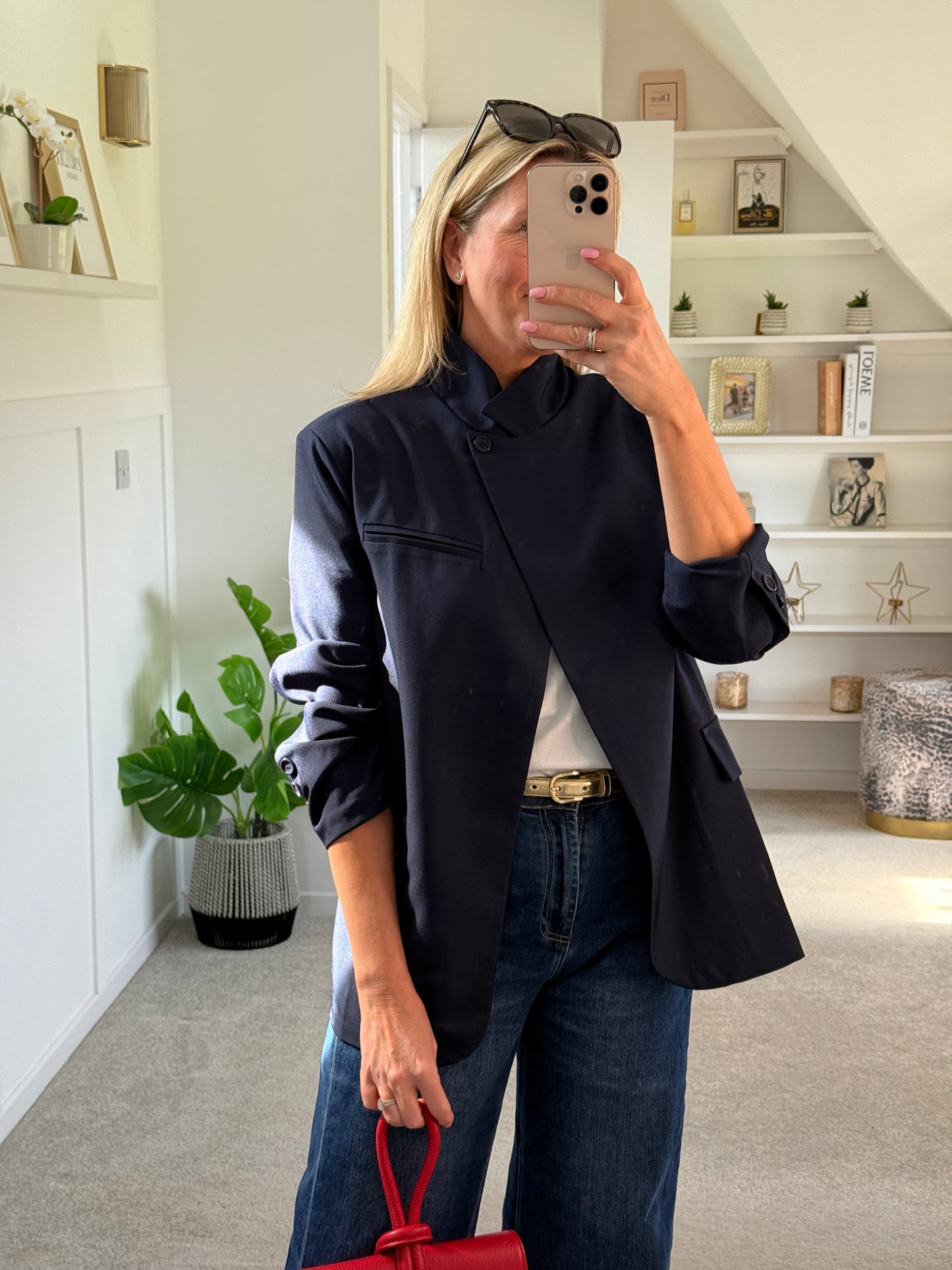 NEW Navy Single Button Plain Blazer