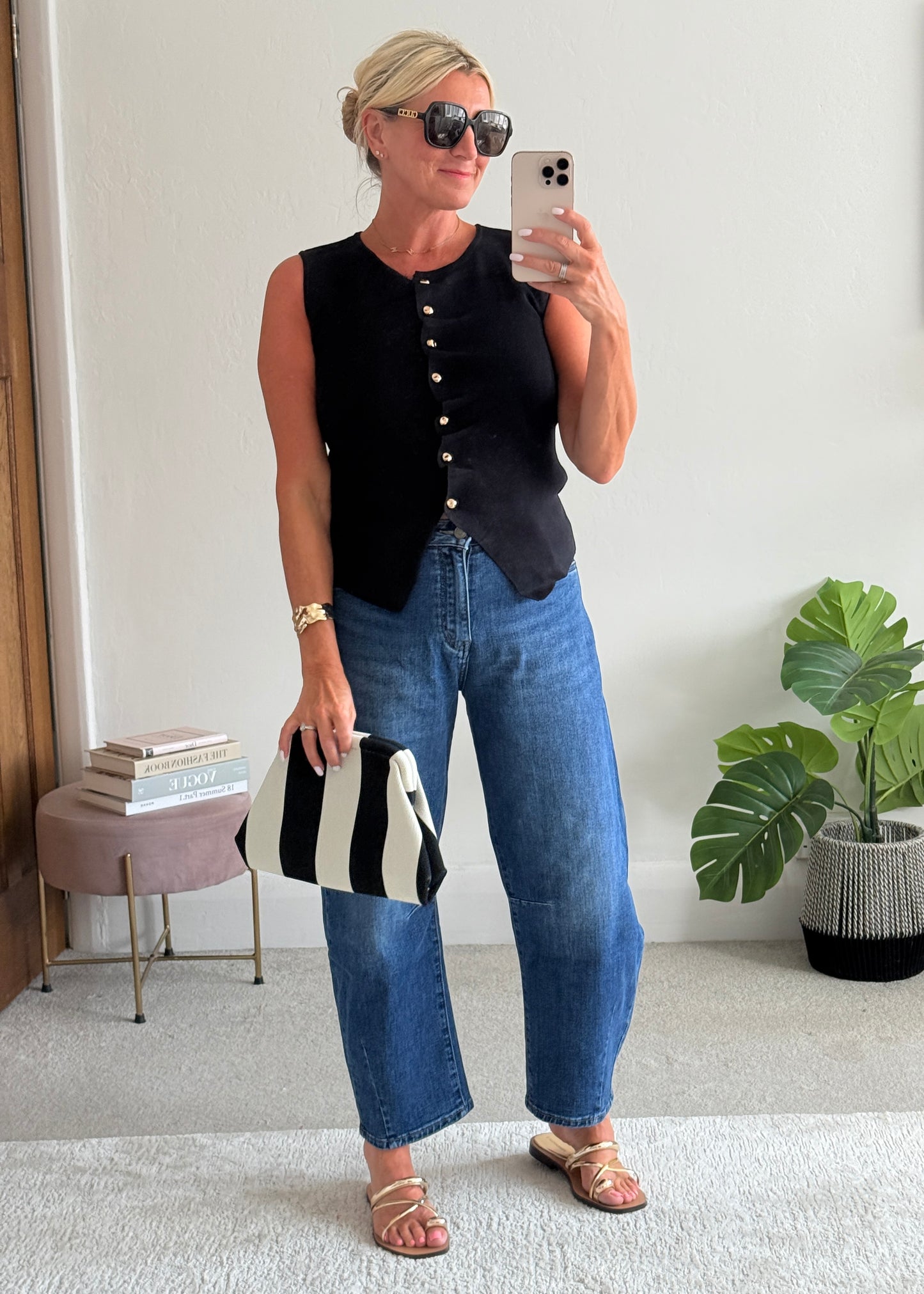 Black Tailored Knit Waistcoat