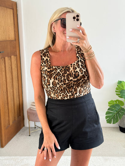 Leopard Scoop Neck Top