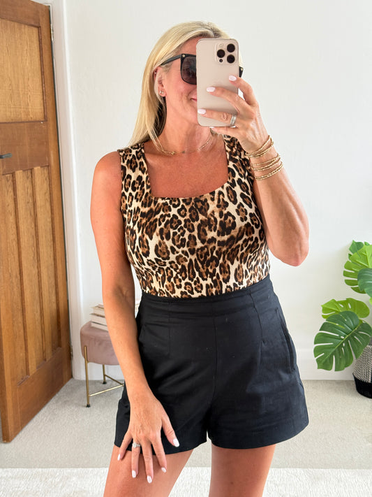 Leopard Scoop Neck Top