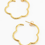 Gold Flower Hoop Earrings