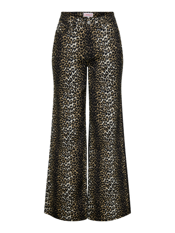 NEW Madison Leopard High Waist Wide Leg Jeans