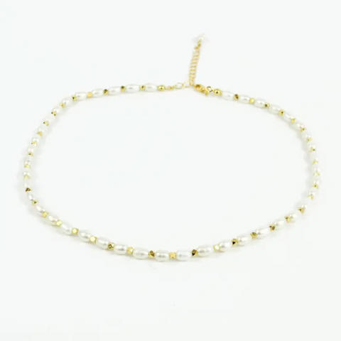 Pearl Gold Bead Necklace