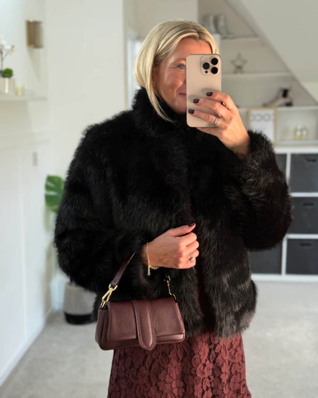 Black Monroe Faux Fur Jacket