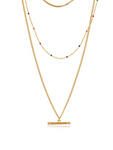 Gold/Blue Camille Long 3 Layered Necklace