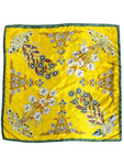 Blue Multi-Floral Pattern Silk Touch Square Scarf