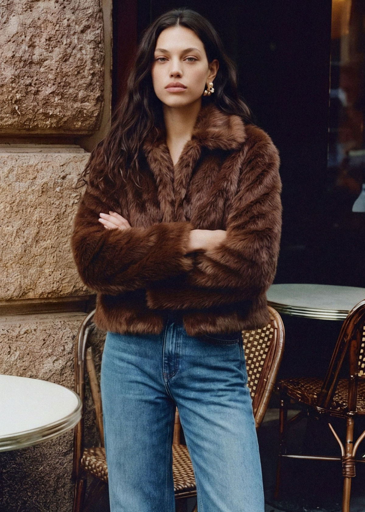Chocolate Monroe Faux Fur Jacket