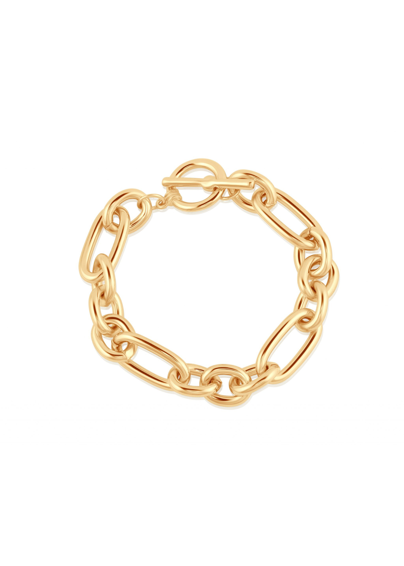 Gold Maude Oval Link T-Bar Statement Necklace