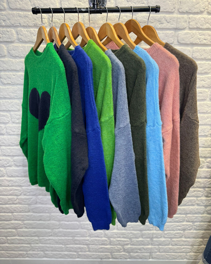 Denim Blue/Pink Heart Jumper