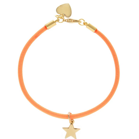 Orange Elastic Heart & Star Bracelet